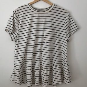 Stripped peplum shirt